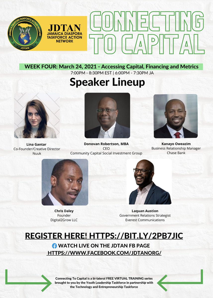 yltaskforce's tweet photo. Join us today March 24, 2021 at 6 PM JT | 7 PM EST for our 4th FREE Virtual session. Learn how to finance your business, deal with financial institutions, access capital and learn when to pivot!

Click on the link to register: https://t.co/gZL5xG2wkE
#jdtan #yltaskforce #finance https://t.co/WZ3sS0dW2k