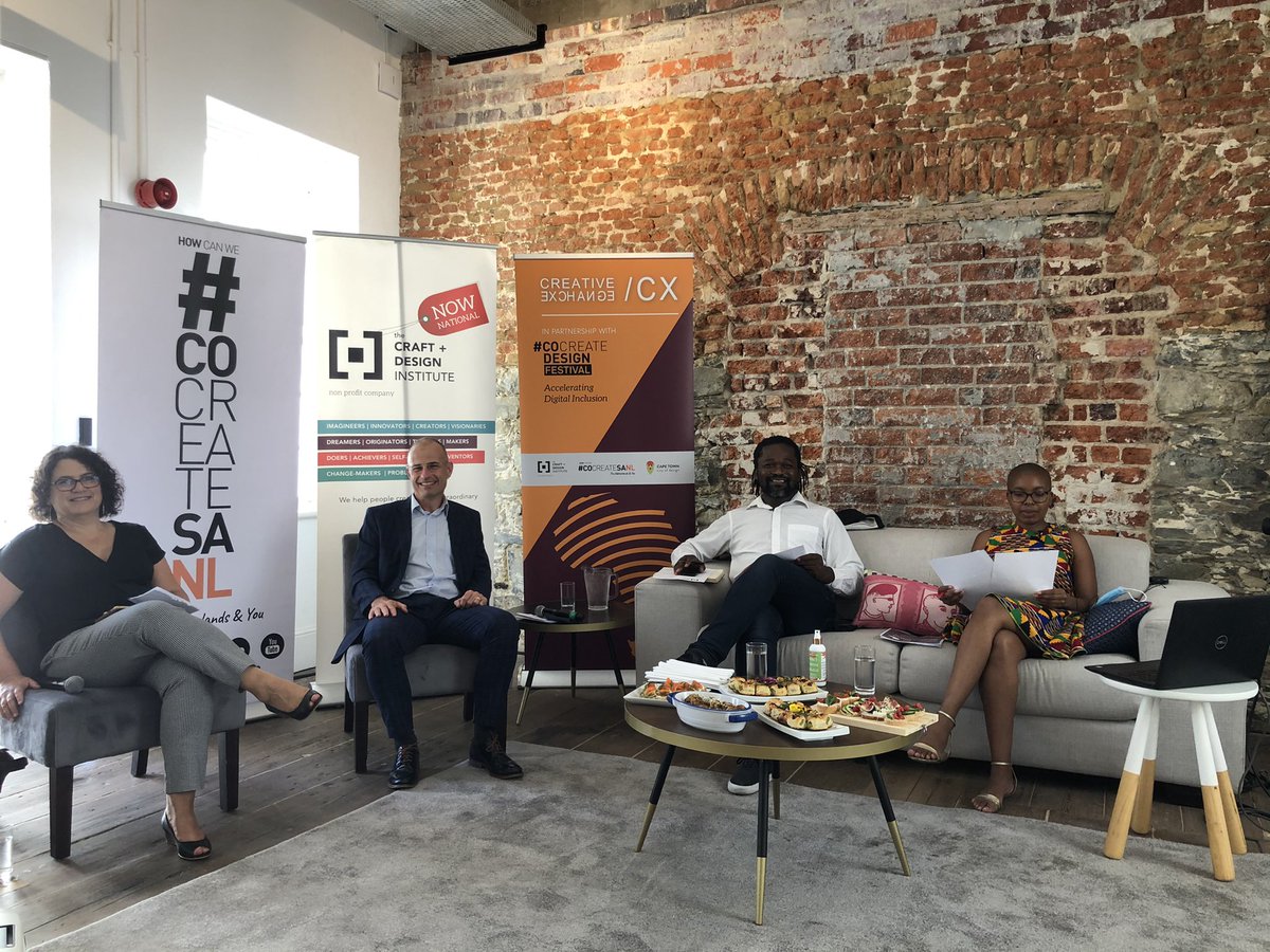 smesserschmidt's tweet photo. At #CreativeExchanges  @AfricaMelane @basanibaloyi2 @Sonqoba_Vuba @ericaelk hybrid, physical at Old Granary and on-line. https://t.co/zRODY2kGTh