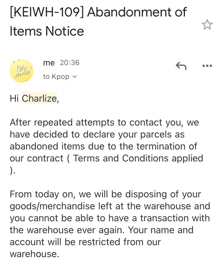 keisservice_kr's tweet photo. #KEIBOGUS 

Name: Charlize Meneses 
Twitter Account: @pyuturarchitect 
Email Address: kpopheaven2020@gmail.com 

Termination of Contract Date: March 9, 2021. https://t.co/98KD8bmxAi