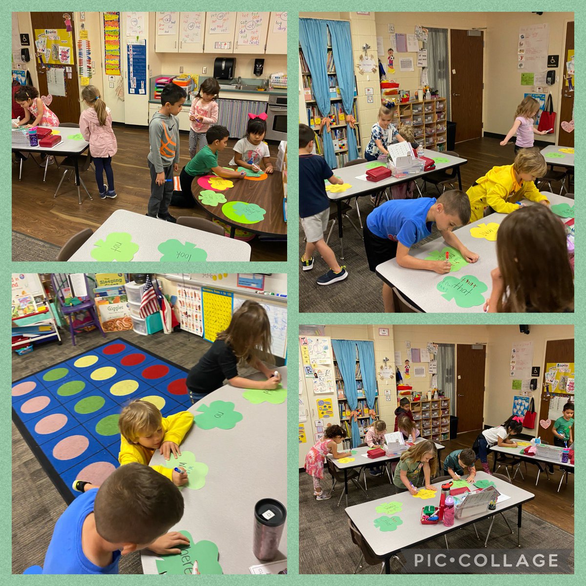 allimceach's tweet photo. We are “LUCKY” to have sight words to help us write!! @HumbleISD_FE #sightwordshuffle #kinderscanwrite https://t.co/0aL6MduNVo
