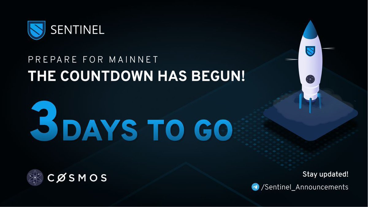 SentinelP2P's tweet image. COUNTDOWN: T-3 days until Sentinel Mainnet!

Things are warming up! Stay tuned for additional announcements and posts this week.

#dVPN #mainnet