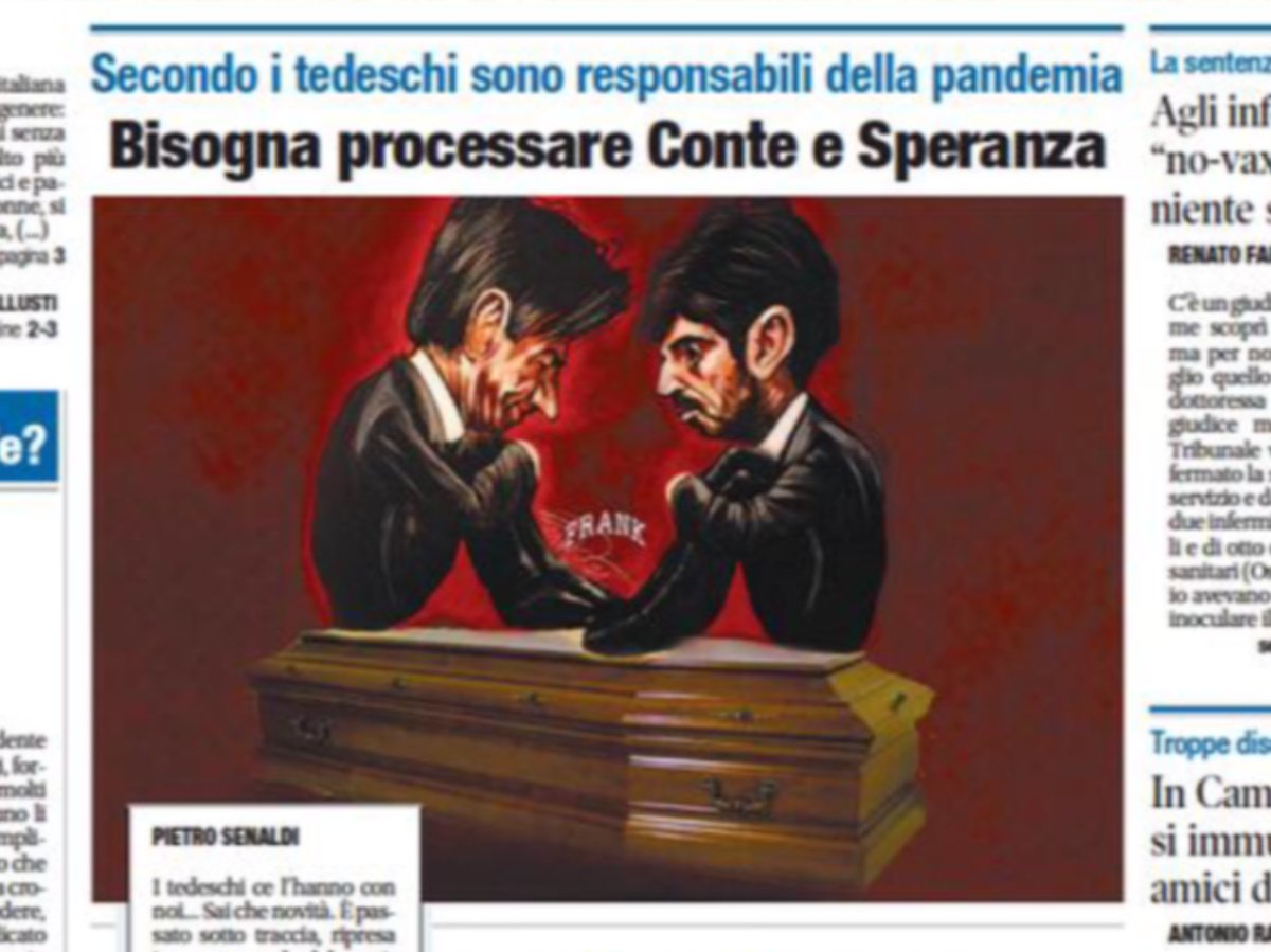 mgdj56's tweet photo. #Conte,#Speranza e la manica di #Dilettanti(#TaskForceCOVID)
al seguito di questi due hanno i #MortiSullaCoscienza per aver adottato un #ProtocolloMortale.
É un anno che è così, ma il giornalismo italiano è talmente alla frutta che deve aspettare che lo dica la Germania. https://t.co/AFQ4i7CTPX