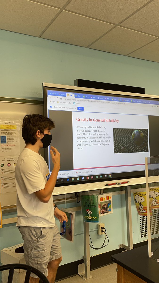 DMunPhysicsPhun's tweet photo. Dorian Scourtos presents at the SNHS meeting that gravity doesn’t actually exist https://t.co/5BYJBTFmuE