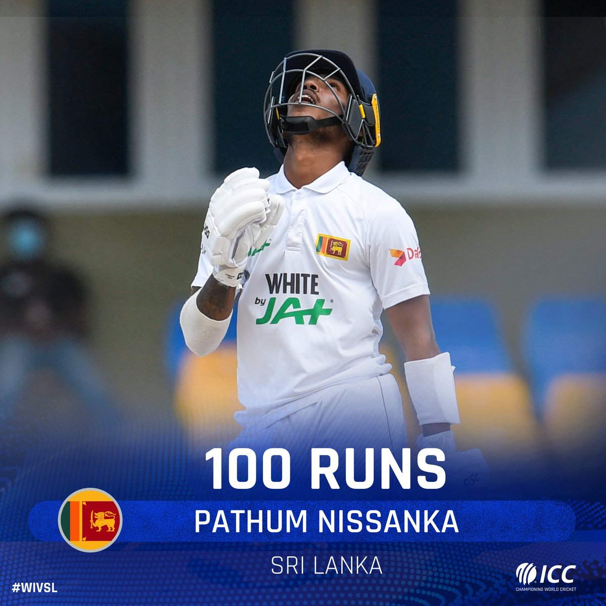 Imperious 👊

Pathum Nissanka brings up his first Test century, on debut - the fourth Sri Lankan to achieve the feat.

#WIvSL | #WTC21 | bit.ly/WI-v-SL7