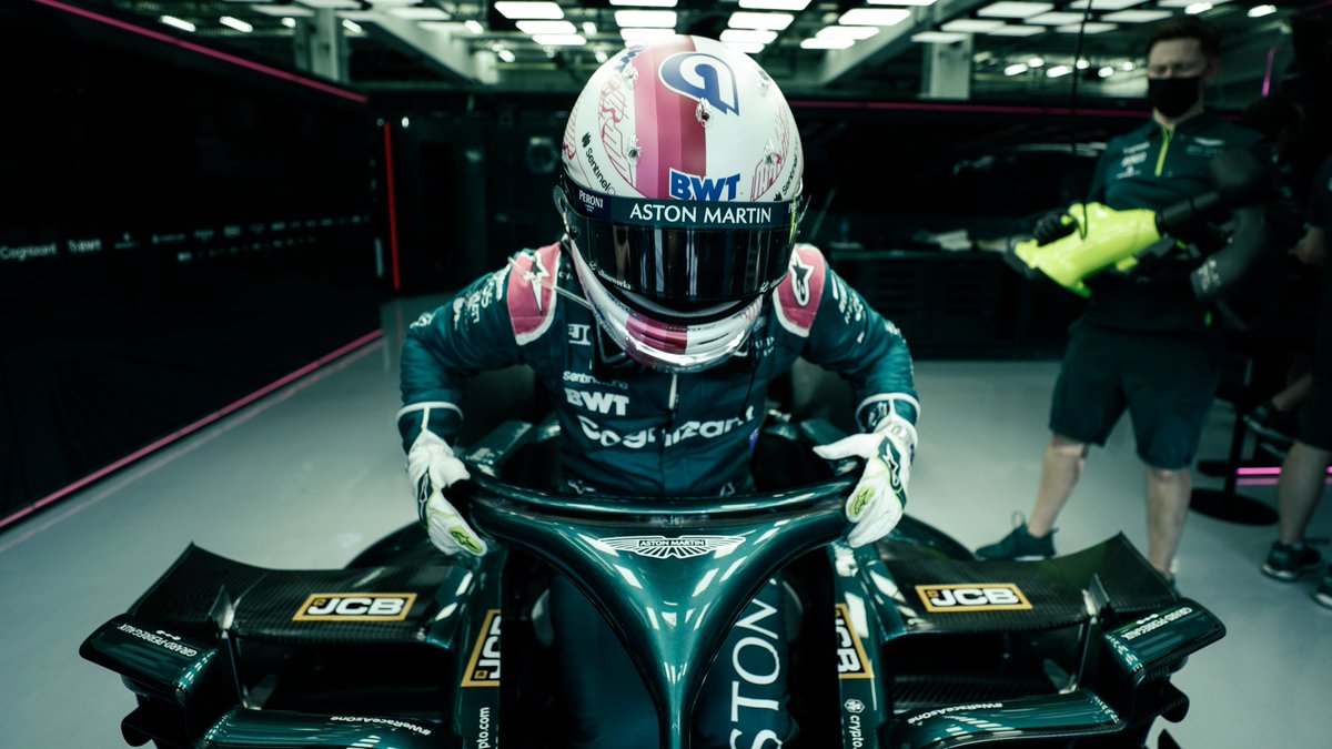 astonmartin's tweet photo. For the first time in 61 years, it’s @F1 race day for Aston Martin.

#AstonMartinF1 https://t.co/HhLAwCf1HZ
