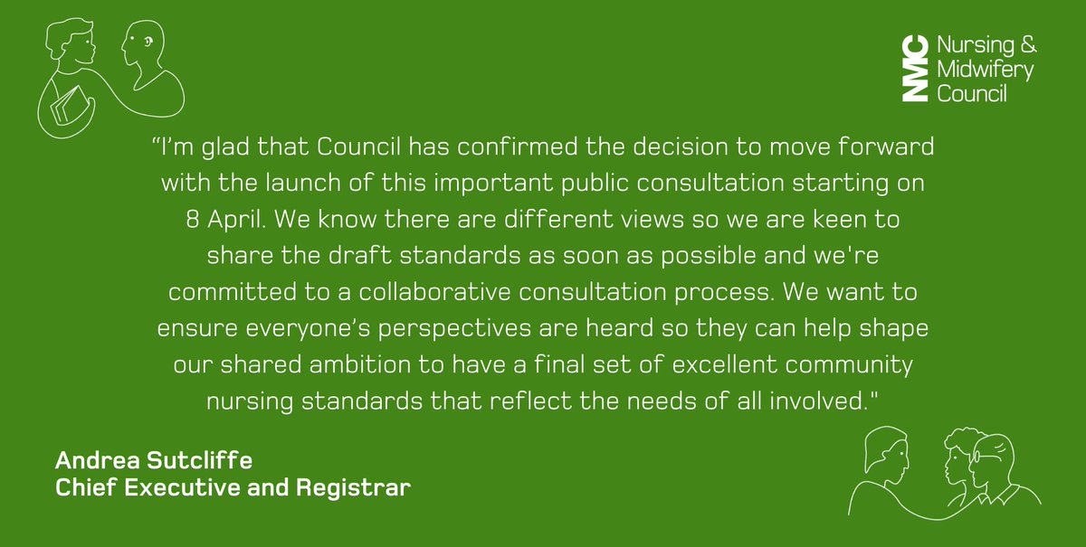 nmcnews's tweet photo. Today #NMCCouncil confirmed the decision to move forward with the launch of the review of the post registration standards.

Public consultation will open on 8 April 2021. 

Read more 👇

https://t.co/CpOBvrlPJP https://t.co/YOldPMPPgc