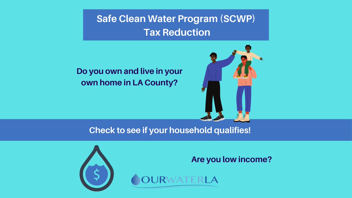 ourwaterla's tweet photo. LA County households with annual incomes less than $56,300 may be eligible for @stormwaterLA tax refund. Apply by May 1 to receive a 25% or 75% refund. Learn more: https://t.co/IPYbNCByfv https://t.co/l5j4OttIzn