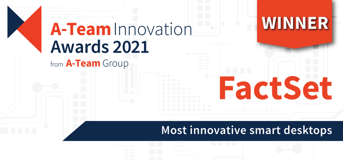 ATeamInsight's tweet photo. Congratulations to @FactSet, winner of the 2021 A-Team Innovation Award for Most innovative smart desktops!
https://t.co/MoFcR0y22k
#ATeamInnovation #smartdesktops https://t.co/FQjBxnyH0P