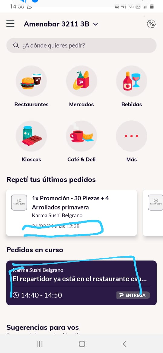 mcaicedo89's tweet photo. pesimo servicio pedi a las 12:38 y mas de 2 hs despues sigo esperando. incluso veo en el mapa como domiciliarios han entregado distinos pedidos. NO quiero cancelar. Quiero mi pedido  y una respuesta de @pedidosya https://t.co/1g1ENda8ei