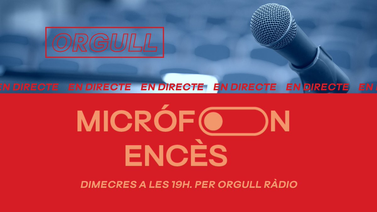 OrgullRadio's tweet photo. 🔴 #DIRECTE
Comença #MicrofonEnces amb un debat organitzat per @ColorsdePonent, @LaCugula i #Voliaina per conversar al voltant d'Interseccionalitats LGTBI 🏳️🌈
📻 Ara a https://t.co/juvnjlaCUD https://t.co/OLDpnELqKt