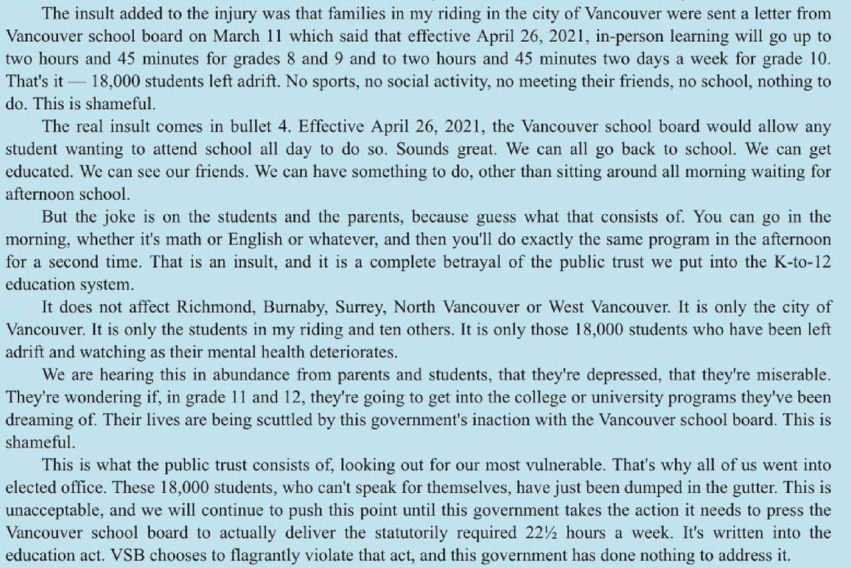 ActionVancouver's tweet photo. BC Liberal MLAs @tegart_jackie and @wilkinson4bc are standing up for Vancouver students in the legislature and keeping the pressure on @JM_Whiteside to uphold the law and ensure equal instruction across BC.

The Minister? Silent on @VSB39. Still has not accepted their Q4 "plan." https://t.co/HqCw965ebR