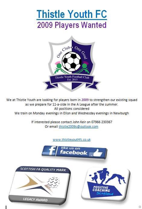 TYFC2009s's tweet photo. 🔵⚽️ Any parents of 2009 boys who are looking for a new challenge. We are looking for players as the team prepares to move from 9-a-side to 11-a-side this year.

thistle2009s@outlook.com https://t.co/vh8SoQdINv