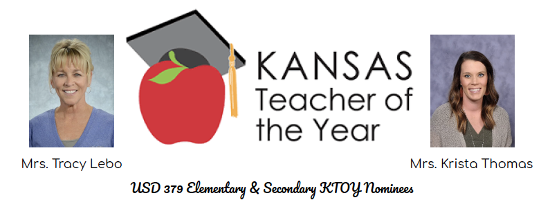 usd379's tweet photo. This Saturday, March 27th, USD 379 Teachers of the Year Mrs. Lebo and Mrs. Thomas will be celebrated at the Kansas Teacher of the Year Region 1 banquet.   Join us live, Saturday, at 1:00 to watch via YouTube at: https://t.co/LU1hso0OMS https://t.co/FKlSyxNZI2
