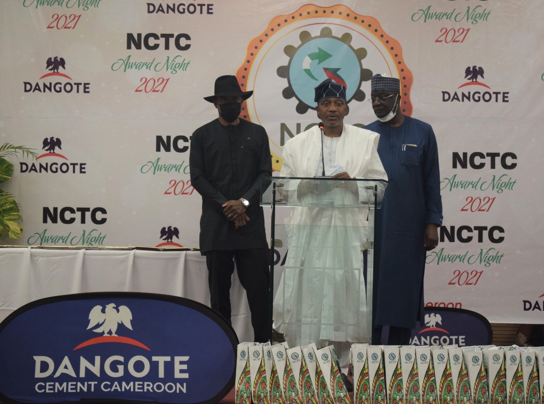 Thanks to Nigerian High Commission &amp; H.E. SAFIU O. OLANIYAN Consul General of Nigeria in Dla for This AWARD,recognition of CONTRIBUTION IN INTRA AFRICAN TRADE! APART PANAFRICA, THE BIG TRADE RELATIONSHIP BTW NIGERIA n CAMEROON!
Tx for Myself, DANGOTE CEMENT Team. THE WHOLE GROUP.