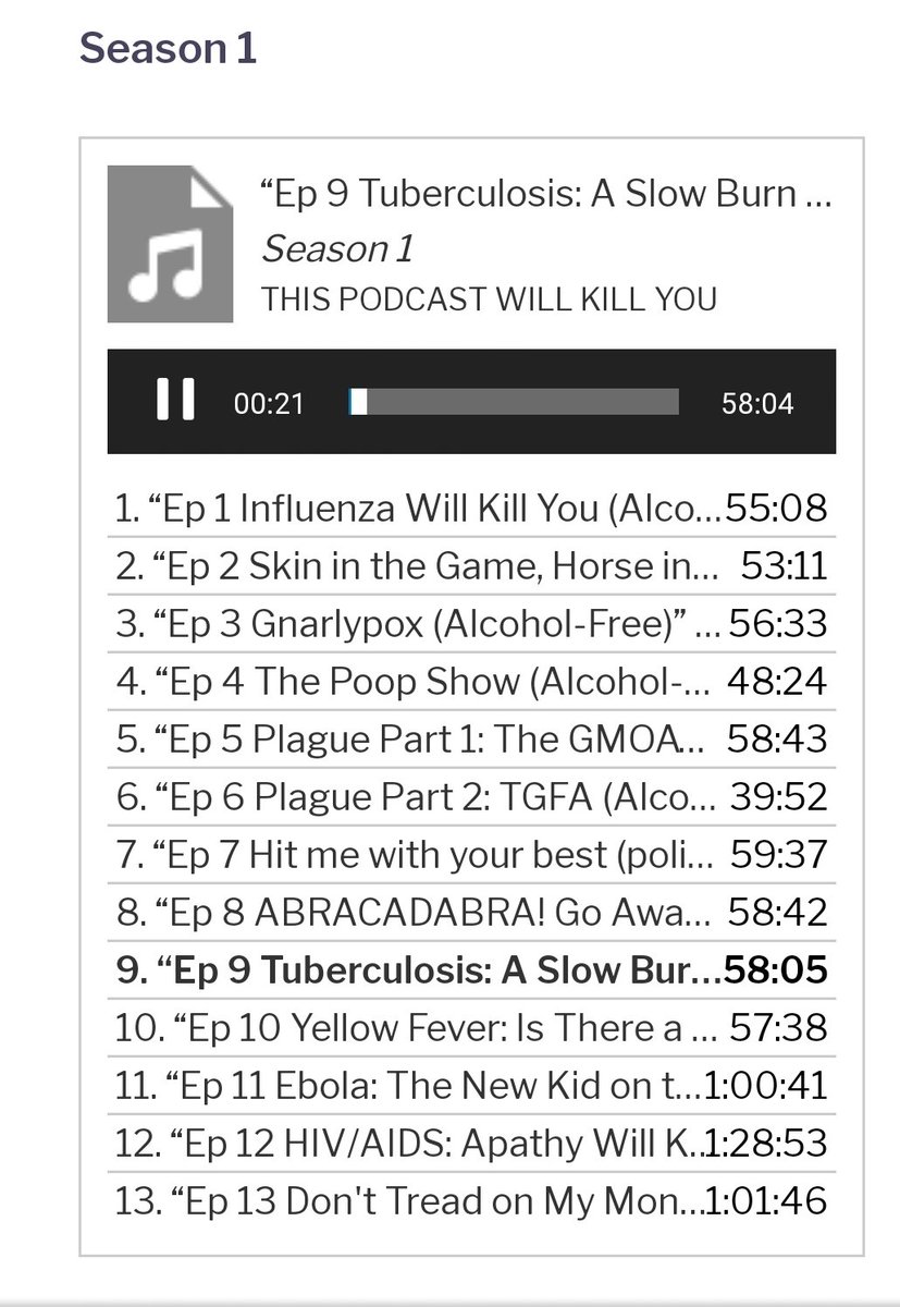 If you want to know a little more about TB, the history, biology and how it affects people now days, listen to the podcast below! #WorldTuberculosisDay2021 thispodcastwillkillyou.com/alcohol-free-e…