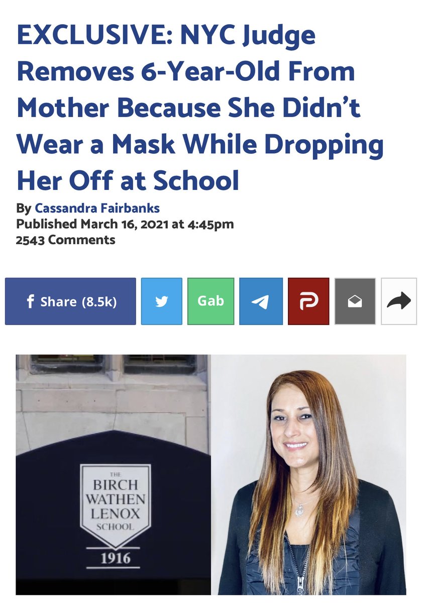 drsimonegold's tweet photo. Notorious NYC Judge Matthew Cooper takes 6-year-old from her mother because the mother did not wear a mask on the street OUTSIDE the school. 

Pay attention to government terrorism. Protect your rights, join https://t.co/KxuogkOr8F. We will not be silent as civil rights vanish. https://t.co/xtfByB13Mr