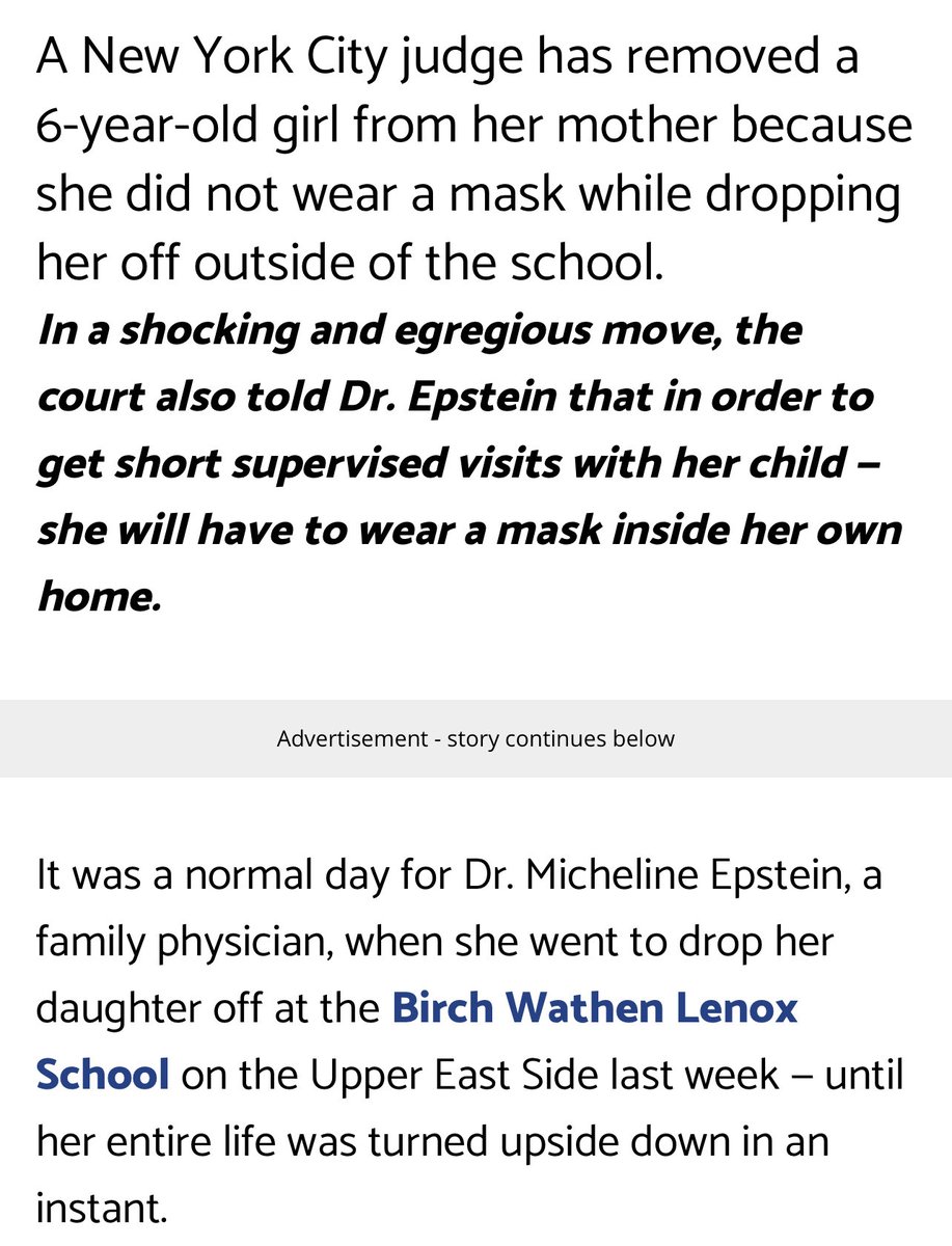 drsimonegold's tweet photo. Notorious NYC Judge Matthew Cooper takes 6-year-old from her mother because the mother did not wear a mask on the street OUTSIDE the school. 

Pay attention to government terrorism. Protect your rights, join https://t.co/KxuogkOr8F. We will not be silent as civil rights vanish. https://t.co/xtfByB13Mr