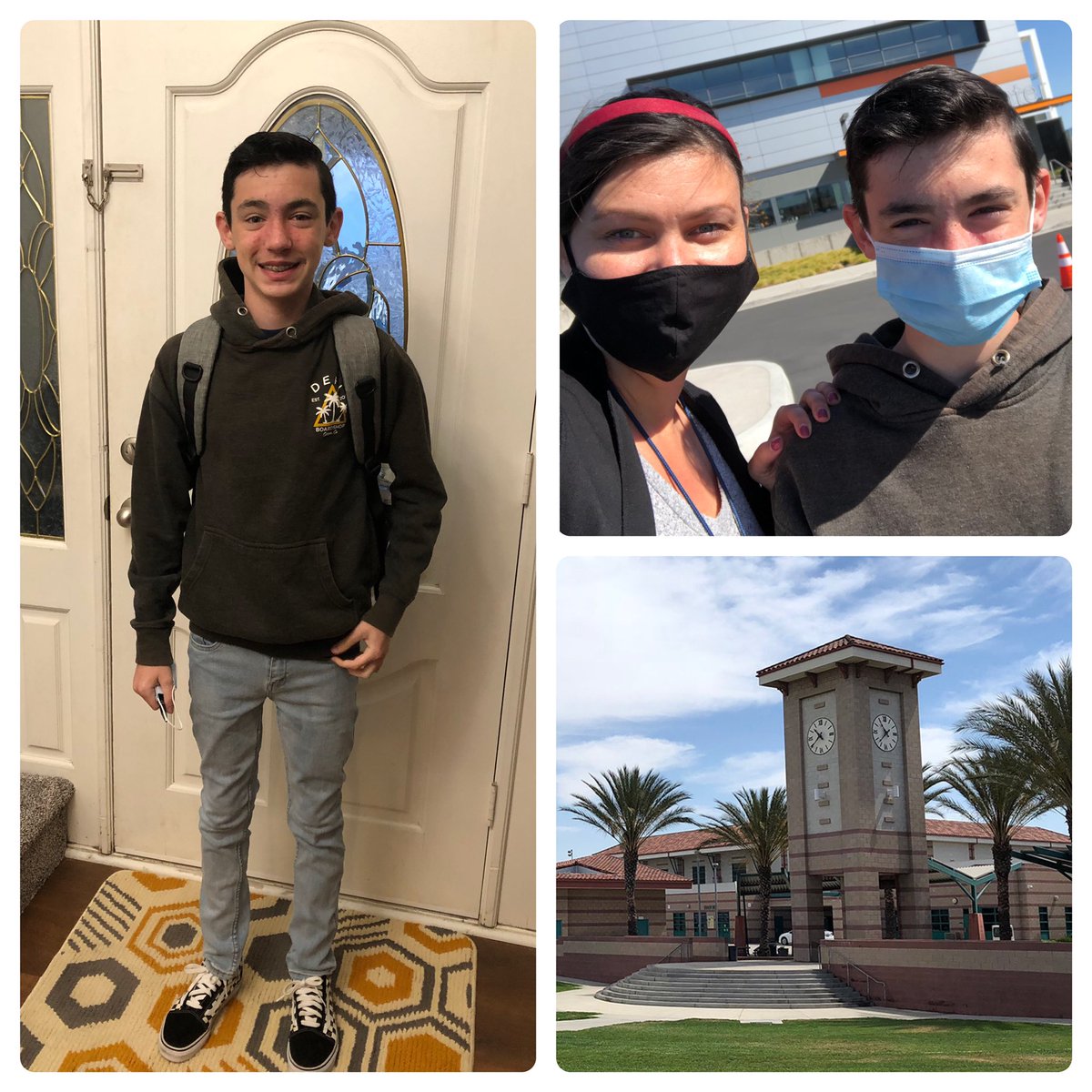 First day of class on a high school campus for this guy! Embrace the adventure! #teachermom #erhstweets