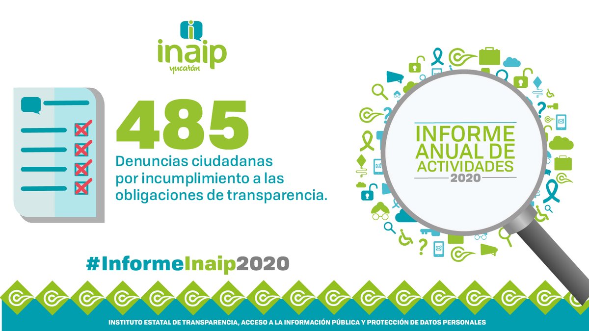 Inaip's tweet photo. Al incrementar el cumplimiento de subir la información en sus portales de transparencia, las denuncias hechas por la ciudadanía disminuyeron. #InformeInaip2020. https://t.co/WOK4NSUWpT