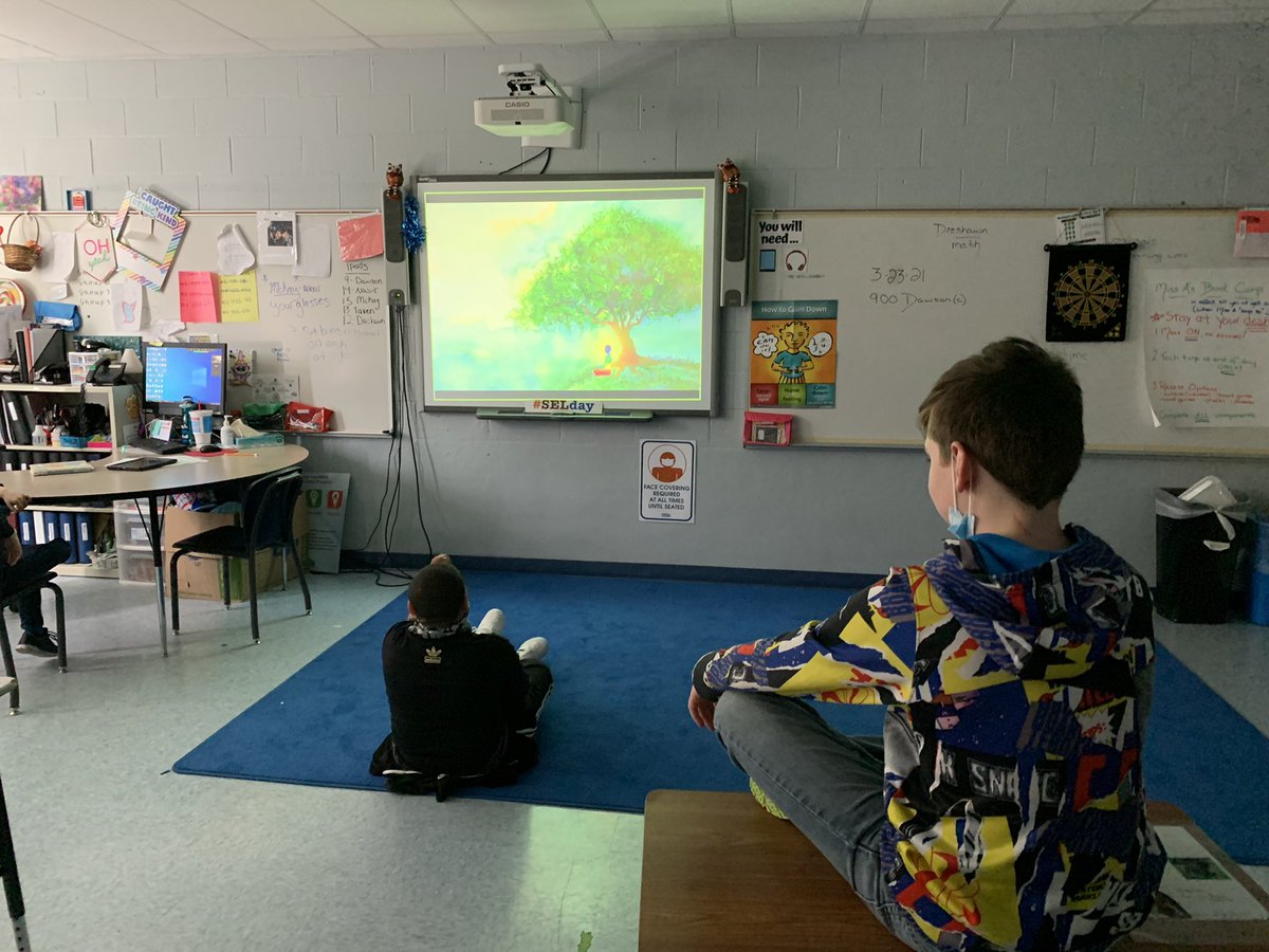 WLC_Boces's tweet photo. Miss Angevine’s class celebrated #SELDay by learning strategies to manage our anxiety 🙌🏻🐾 #WLCwolvesrock #BOCEScircleOf6 https://t.co/CfVg0XBdW1