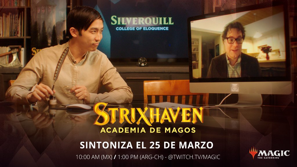 Prepara tu mochila, libretas y demás útiles escolares, porque mañana comienzan las clases en  #MTGStrixhaven 🧙 🎒 ✏️ 📏 

El tour por el campus comienza a las 10:00 am (CDMX) / 1:00 pm /ARG/CH) desde twitch.tv/Magic