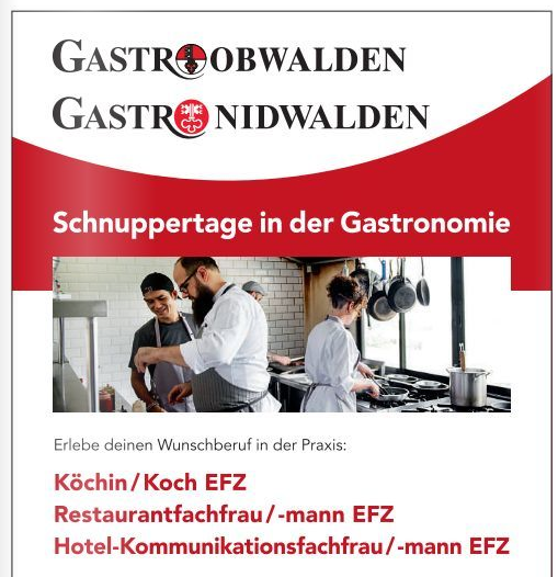 UBurch's tweet photo. #Gastro_OW und #Gastro_NW haben gemeinsam das Projekt "Schnuppertage" für Schüler zentral im Hotel Schlüssel in Alpnach angeboten.
Entstanden ist ein tolles Projekt mit Vorbildcharakter – beste Werbung für die Gastro Branche und die #Berufsbildung. Diese Initiative verdient ***** https://t.co/99rGpvxJKq
