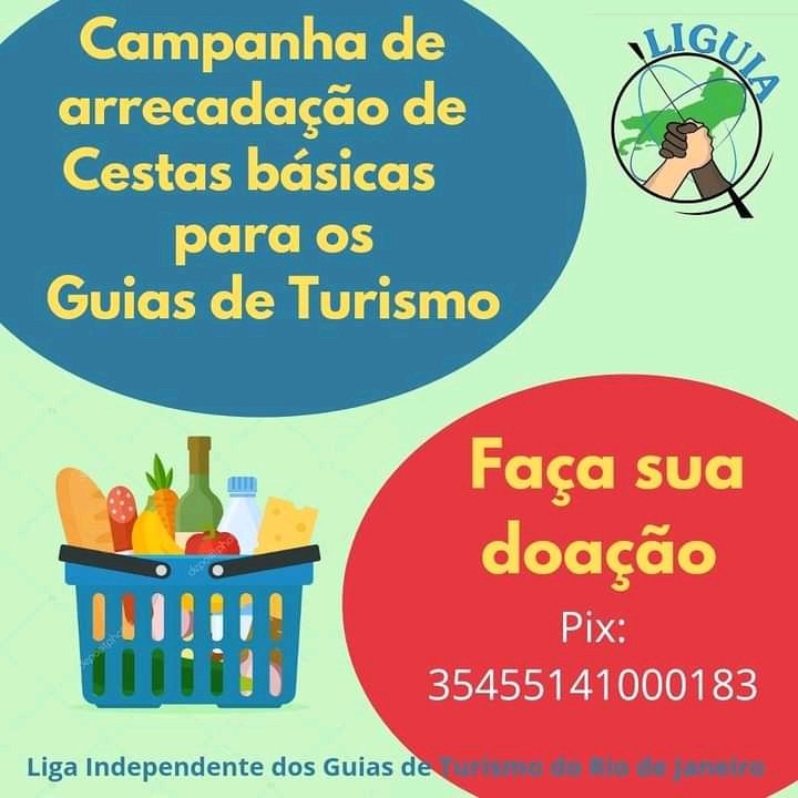 CleberVG's tweet photo. A Liga Independente dos Guias de Turismo do Rio de Janeiro criou uma campanha de arrecadação para compra de cestas básicas.
Guias de Turismo pedem socorro.
Colabore! Compartilhe!
PIX 35455141000183
#LiguiaRJ #AuxílioEmergencialJa #GuiasDeTurismo #Lei8858PagueJa #Lei6781PagueJa https://t.co/KpMAJgZcAm