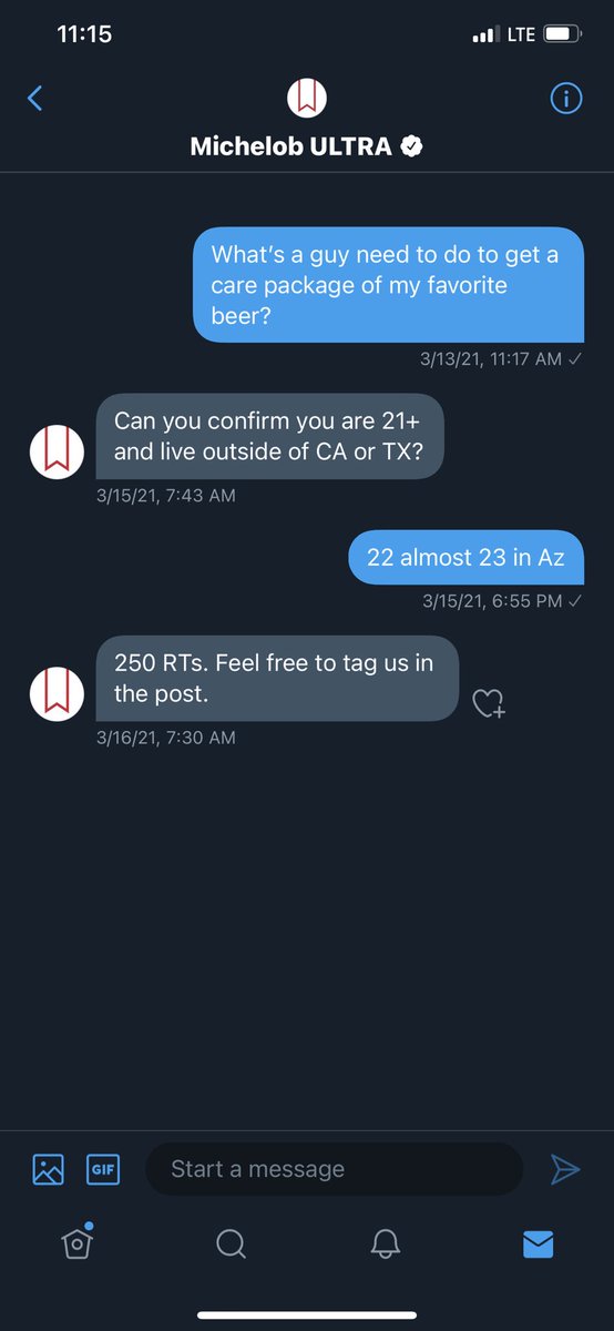 DirtyMBets's tweet photo. Just noticed they replied.. help a guy out?🔥 @MichelobULTRA https://t.co/5ogRwDTkBn