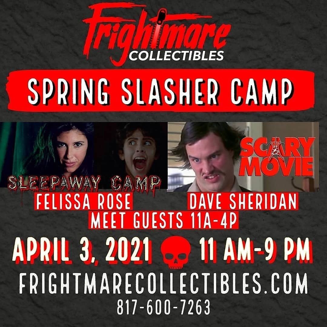 FrightmareC's tweet image. 10 Days left! Meet @Felissa_Rose and @DaveSheridan at Frightmare Collectibles PLUS shop horror vendors in our parking lot and more. Sponsored by @texasfrightmare Please share and invite your friends to this event!