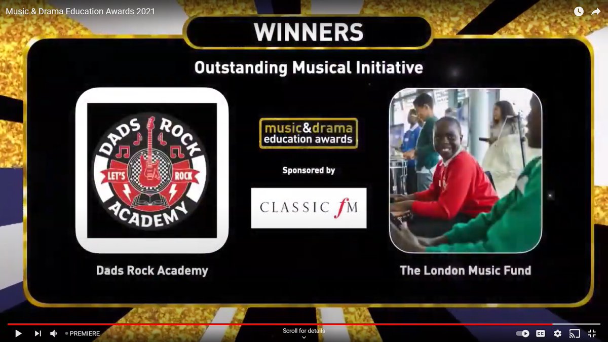 DadsRockOrg's tweet photo. We won! truly amazing to win, so proud of all the work carried out at Dads Rock Academy, #mdeawards Thank you to @MusicEdExpo @londonmusicfund and everyone else! 😀🎉🥳🤘 https://t.co/nDsor6pkYa