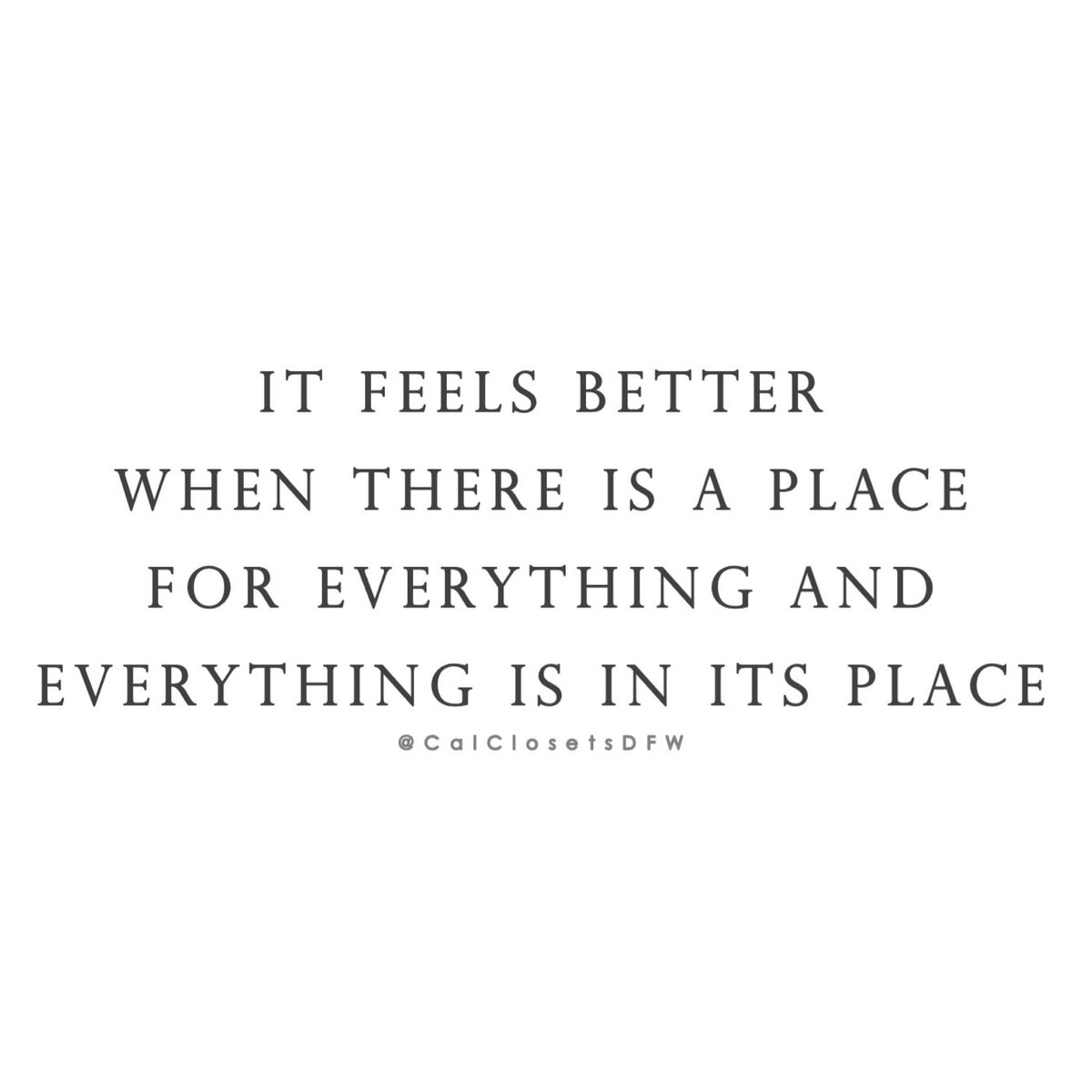CalClosetsDFW's tweet image. Have you ever notiece how much your mood improves after you #SpringClean ? When you put things away in its proper place, a weight is lifted and you feel a bit of calm in your world.

How do you feel after you've Spring Cleaned??

#organization #qotd #feelinggoodfeelinggreat