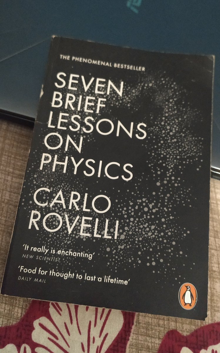 Namancdr's tweet photo. Just got done with this book #SevenBriefLessonsOnPhysics by Carlo Rovelli.
An 80 page book that packs a hell lot of value & knowledge.
I'll suggest this book to people who just keep looking to the stars & wonder.
Reading level : beginner
Give it a try 💯
#space #physics https://t.co/P9cXXs2q8h