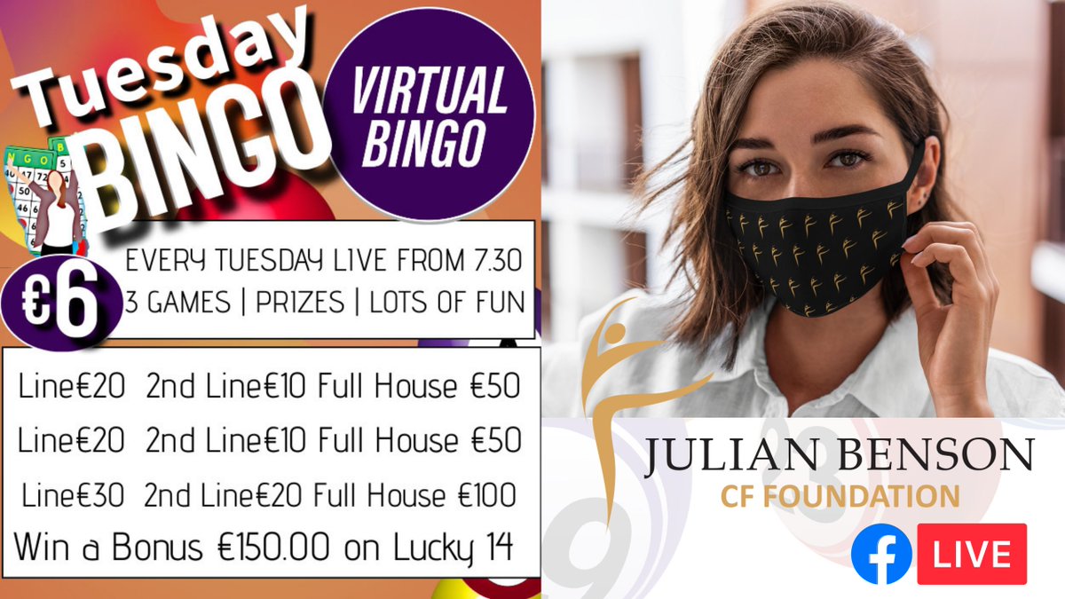 Organ Donor Awareness 2021 We will be supporting The Julian Benson CF Foundation @judgejulesoffic jbcff.com Julian Benson CF Foundation #CharityTuesday Bingo #organdonorawareness #organdonation 👉👉buytickets.at/dublinvirtualb… How to Play 👉 bit.ly/30dBUHy