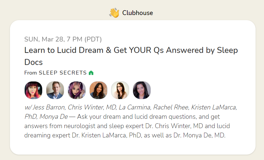drchriswinter's tweet photo. On this week's @SleepDotCom #SleepSecrets program, we are talking about the intersection of sleep science & the mystical domain of dreams. Did you watch #BehindHerEyes? Dig the movie #inception? So much to unpack. 7pm PST/10pm east coast. DM for an invite. Bring your questions. https://t.co/lQfxQOvwG6