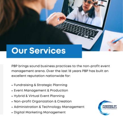 Powered by Professionals is a fundraising and event management company that specializes in helping charity and non-profit organizations.

Visit our website to find out all the opportunities we offer for maximizing the success of your fundraising goals: poweredbyprofessionals.com ⬅️