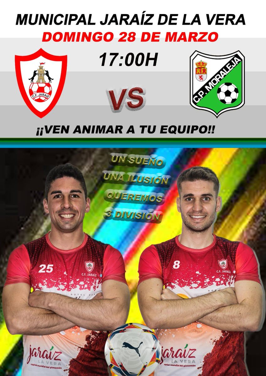 !Domingo 28 volvemos al municipal ante nuestra afición de nuevo a la que queremos agradecer por el gran compromiso con el club haciendo record de asistencia de esta temporada respetando todas las medidas frente al Covid-19!

📅Domingo 28
🕠17:00
🆚<a href="/moralejacp/">CP MORALEJA CAHERSA</a>
🏟️ Municipal Jaraíz