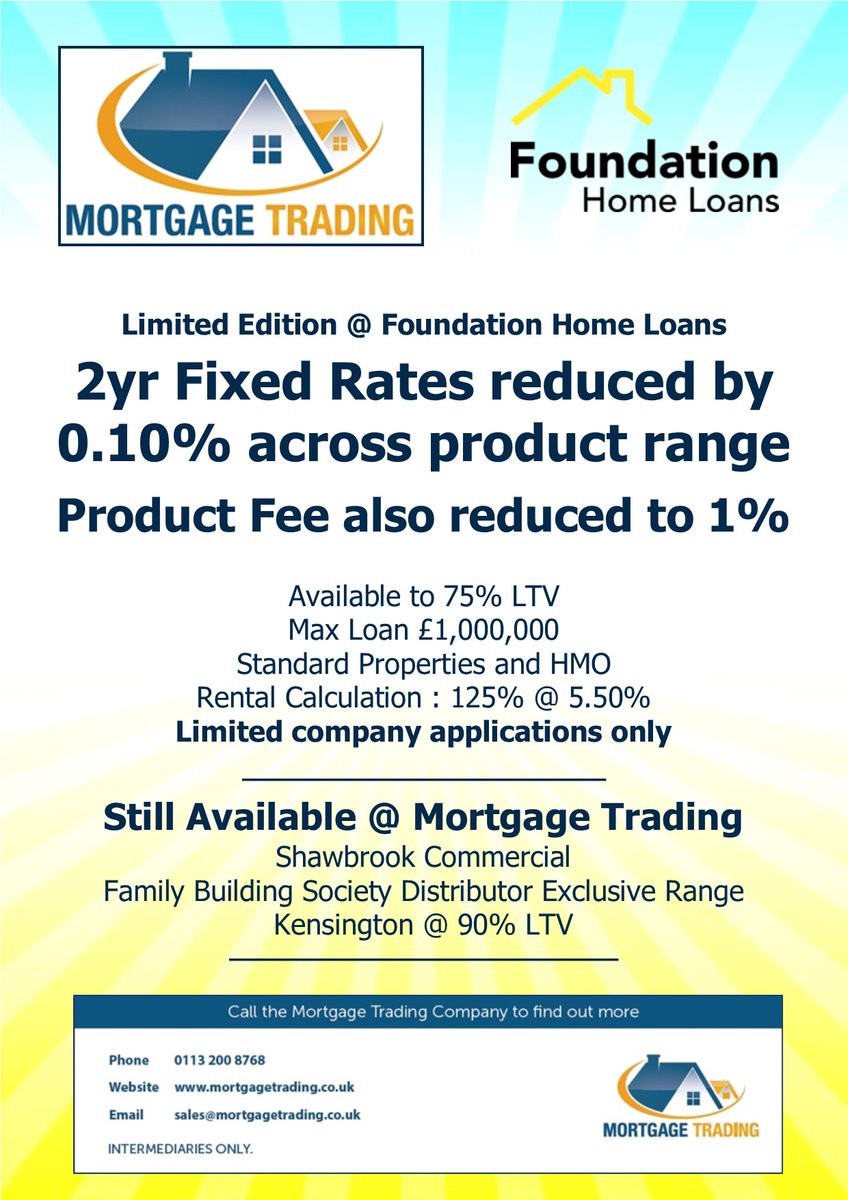 New Limited Edition for Limited Company BTL 
Big savings available 
Contact us today for full information - 0113 2008768
*Intermediaries only 

<a href="/SalesTmtc/">TMTC</a> <a href="/foundationhome1/">Foundation Home Loans</a>