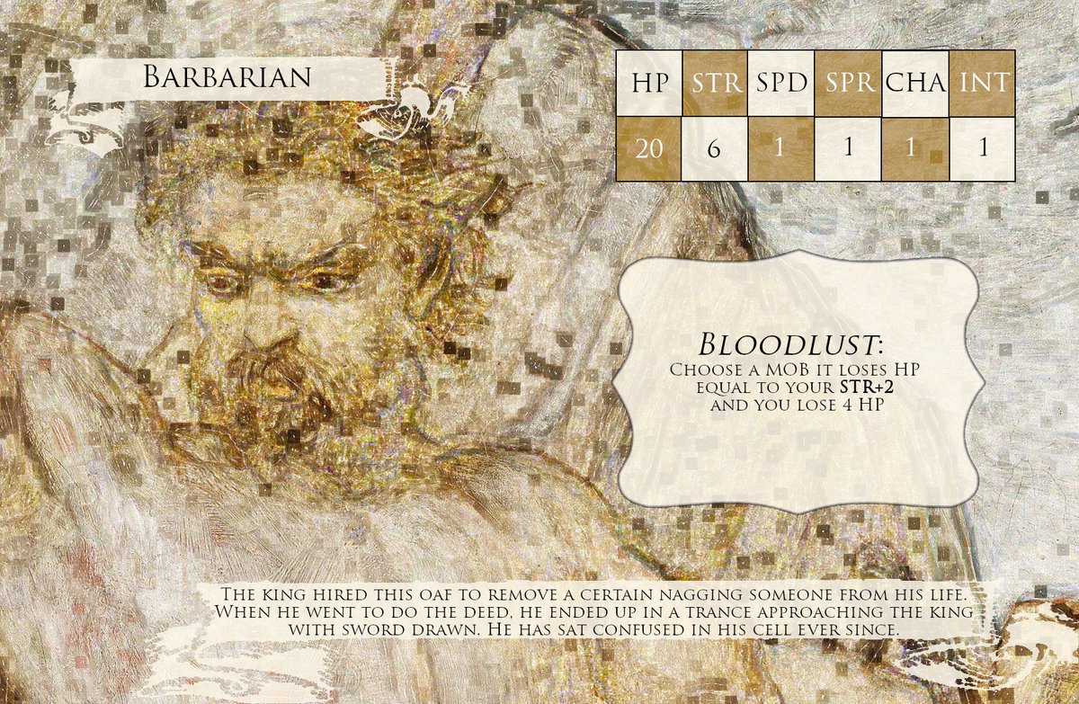 twokevsgames's tweet photo. #KingsEye offers loads of choices for characters that might appeal to different play styles. The Barbarian is a great choice for when you just want to safely release some aggression.
#boardgames #tabletopgames #gamedev #gamedesign https://t.co/FIg67wK9aY