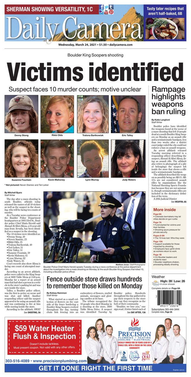 mitchellbyars's tweet image. Today's #Boulder @dailycamera front page by @BoulderHub