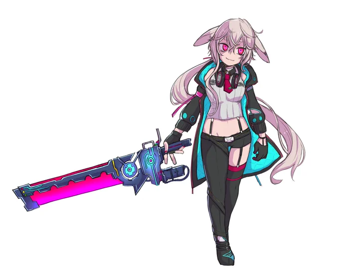 こんな感じの訳わからんサイバー的な武器が似合いそうなな新衣装、グッドです
#めめアート 