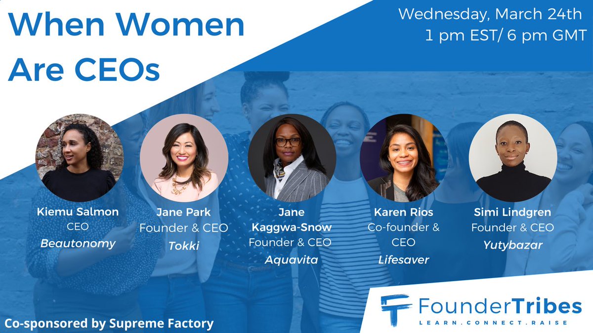 Happening today! <a href="/GetLifesaver/">Lifesaver</a> CEO Karen Rios speaking on this <a href="/FounderTribes/">FounderTribes</a> panel, When Women Are CEOs, to share her experience building Livesaver. March 24 at 1 pm EST/6 pm GMT. Register: foundertribes.com/events/  #womenshistorymonth #femalefounders