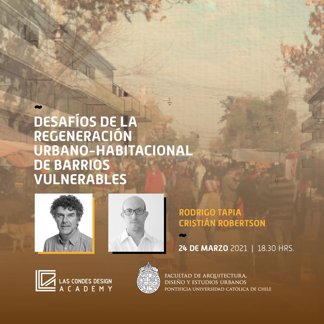 Hoy, a partir de las 18.30 hrs, podrás participar de la charla “Desafíos de la regeneración urbano-habitacional de barrios vulnerables”, organizada por la FADEU y Las Condes Design arquitectosdeconcepcion.cl/2021/03/24/des… #arquitectura #urbanismo #barrios #vivienda #chile