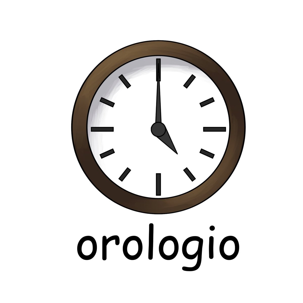 毎日イラストイタリア語 時計 Orologio オロロージョ 腕時計はorologio Da Polso 手首用の時計 壁掛け時計はorologio Da Parete 壁用の時計 懐中時計はorologio Da Taschino 胸ポケット用の時計 と言います また 長針と短針はそれぞれlancetta