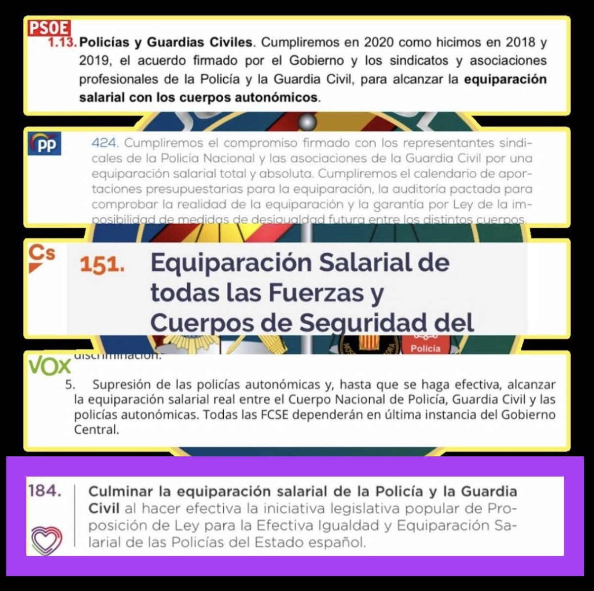Deja la vicepresidencia sin cumplir su programa "Culminar la equiparcion salarial de la Policía y Guardia Civil" y oponiéndose a la #ILPJusapol, impidiendo la #IgualdadSalarial de aquellos que llevan tres décadas siendo discriminados por un mismo trabajo.

#EquiparacionYa