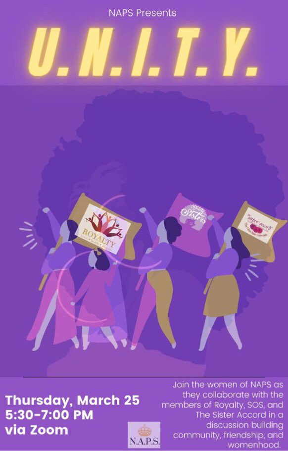 NAPSosu's tweet photo. We are happy to announce tomorrow's collaboration with @thesisteraccordosu , @societyofsisters &amp; @royaltyosu. We will be having an open and honest dialogue about friendship, community, and womanhood! https://t.co/FQLXGhF4Gi