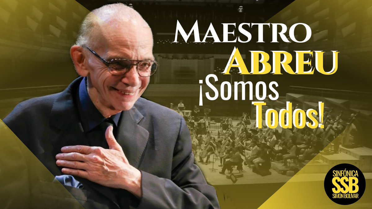 labolivar_'s tweet photo. #MaestroAbreuSomosTodos, porque un día tu quisiste sembrarnos de notas y nos hiciste volver la mirada hacia un mundo de belleza, solidaridad, valentía y trabajo en equipo.

Tus ideas, #QueridoMaestro, son nuestra hoja de ruta.

#SinfonicaSimónBolívar #CulturaDePaz #MaestroAbreu https://t.co/K5CTal3GMx