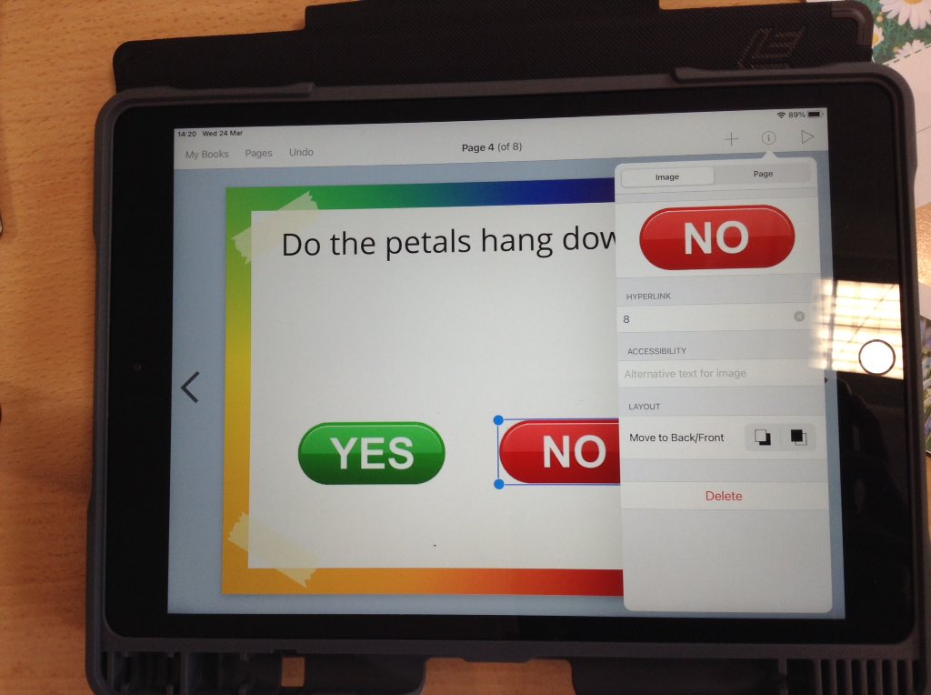 StAgnesY3's tweet photo. We created hyperlinks from our yes and no buttons to the correct database page. We also had to link all of our home buttons to our cover page. @gem_education #stagnescomputing https://t.co/xmxIdeo9s9