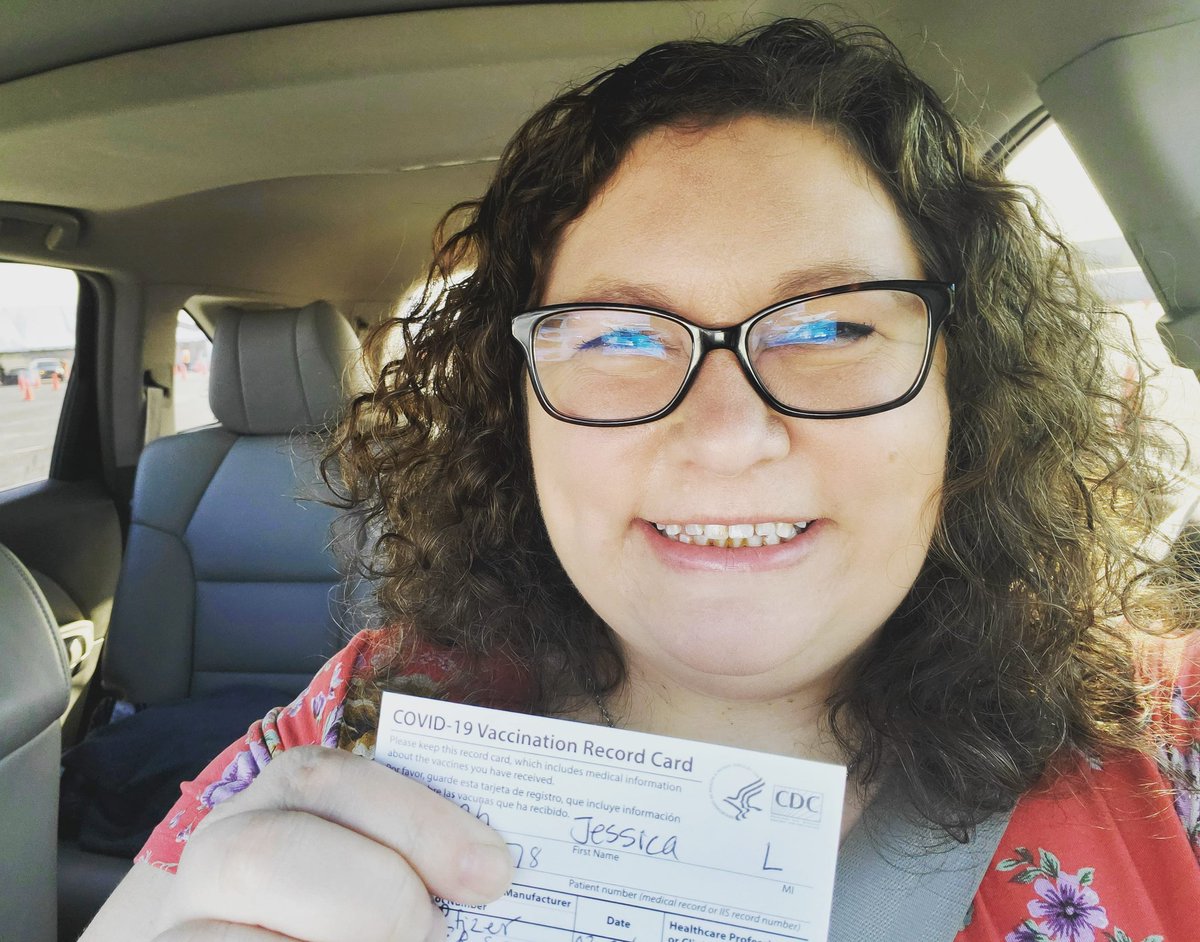 JessicaRomigh's tweet photo. Someone is excited she got her first dose of the vaccine this morning!! Whoo hoo! Drive through system went really smoothly. Big shout out to all the incredible people staffing this!
#covidvacccine #health https://t.co/fvhyeQrNQP