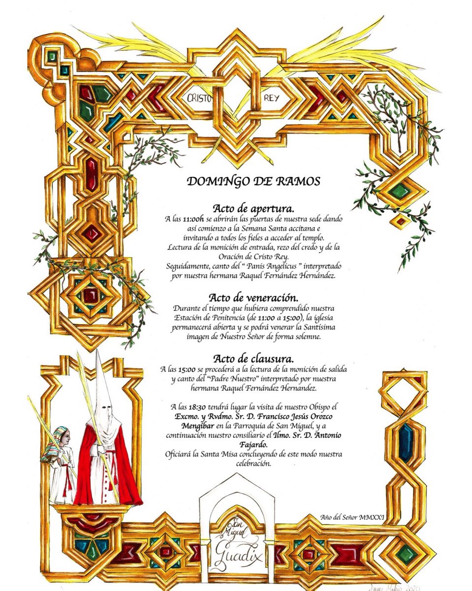 🔴⚪️COMUNICADO⚪️🔴 

Orden del día para el próximo Domingo de Ramos.