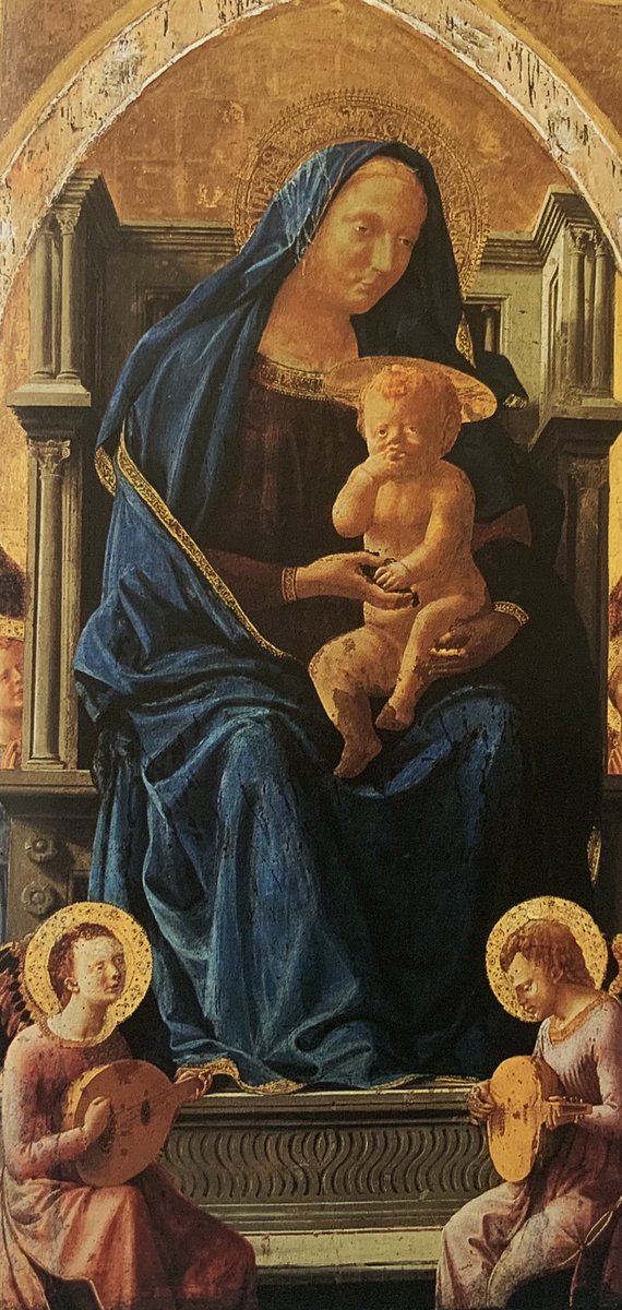 OFalafel's tweet photo. I don’t wish to alarm anyone but if you draw glasses on Masaccio’s Virgin and Child it’s Michael Caine holding a tiny Chris Evans being serenaded by the Proclaimers https://t.co/WnQYmR06Hs